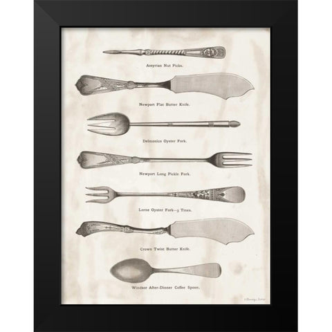 Serving Utensils II Black Modern Wood Framed Art Print by Babbitt, Gwendolyn
