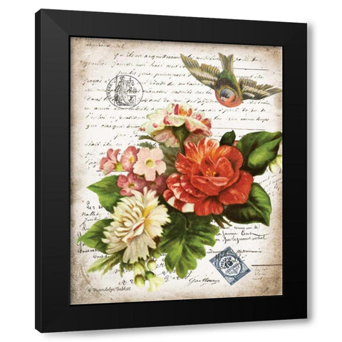 French Botanical I Black Modern Wood Framed Art Print with Double Matting by Babbitt, Gwendolyn