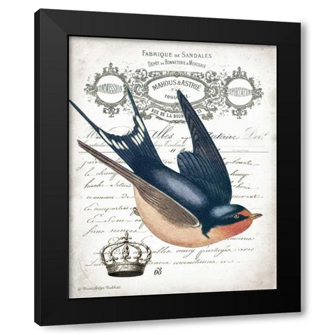 French Swallow II Black Modern Wood Framed Art Print with Double Matting by Babbitt, Gwendolyn