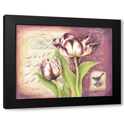 Tulip Collage I Black Modern Wood Framed Art Print with Double Matting by Babbitt, Gwendolyn