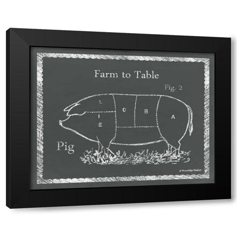 Sectioned Pig Black Modern Wood Framed Art Print by Babbitt, Gwendolyn