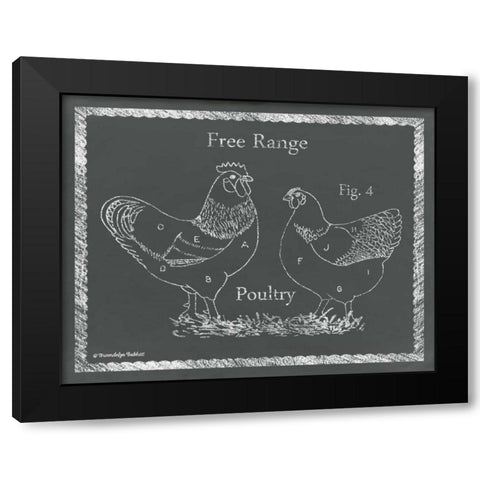 Sectioned Poultry Black Modern Wood Framed Art Print with Double Matting by Babbitt, Gwendolyn