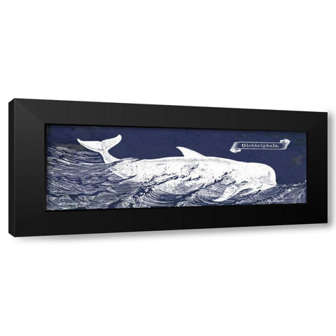Indigo Whale I Black Modern Wood Framed Art Print with Double Matting by Babbitt, Gwendolyn