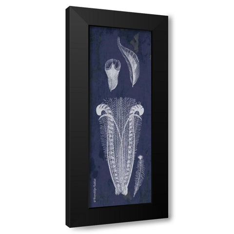 Indigo Feathers I Black Modern Wood Framed Art Print with Double Matting by Babbitt, Gwendolyn