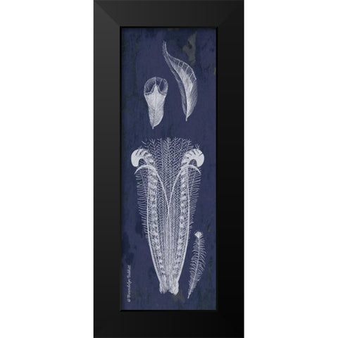 Indigo Feathers I Black Modern Wood Framed Art Print by Babbitt, Gwendolyn