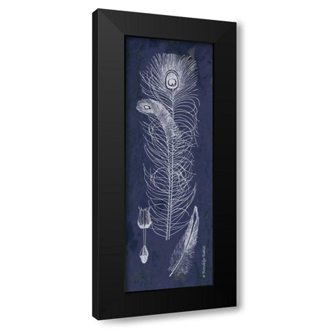 Indigo Feathers II Black Modern Wood Framed Art Print with Double Matting by Babbitt, Gwendolyn