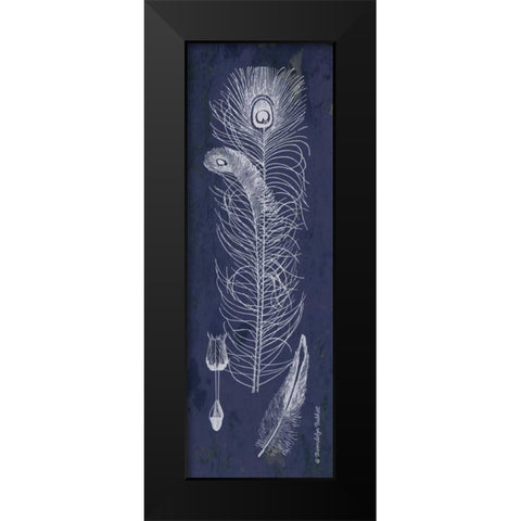 Indigo Feathers II Black Modern Wood Framed Art Print by Babbitt, Gwendolyn