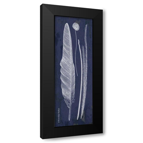 Indigo Feathers III Black Modern Wood Framed Art Print by Babbitt, Gwendolyn