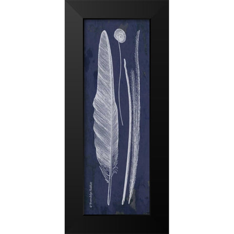 Indigo Feathers III Black Modern Wood Framed Art Print by Babbitt, Gwendolyn