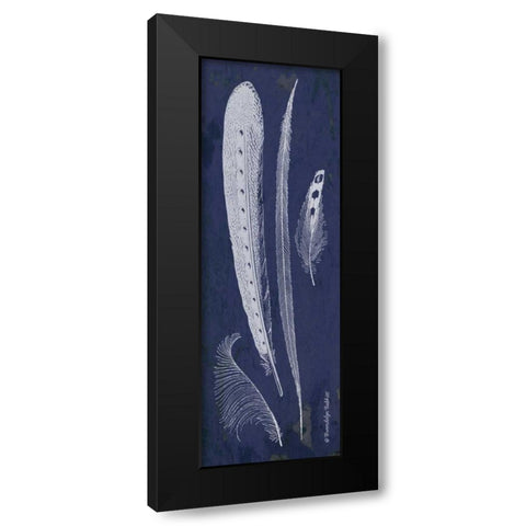 Indigo Feathers IV Black Modern Wood Framed Art Print with Double Matting by Babbitt, Gwendolyn