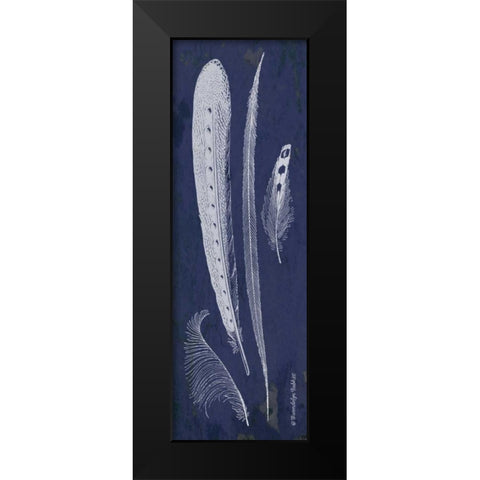 Indigo Feathers IV Black Modern Wood Framed Art Print by Babbitt, Gwendolyn
