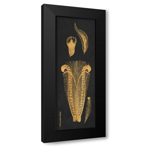 Gold Feathers I Black Modern Wood Framed Art Print by Babbitt, Gwendolyn