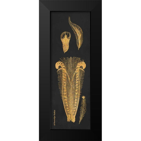 Gold Feathers I Black Modern Wood Framed Art Print by Babbitt, Gwendolyn