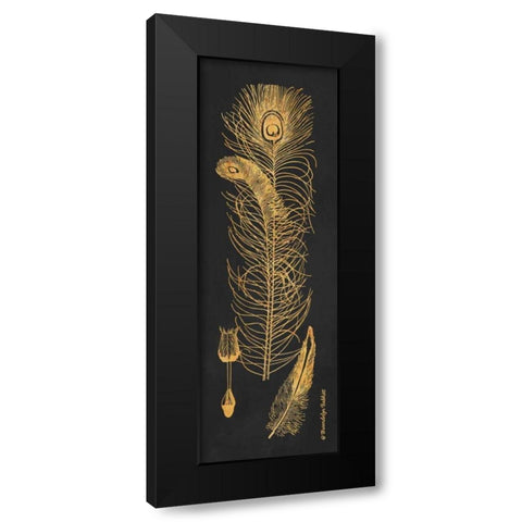 Gold Feathers II Black Modern Wood Framed Art Print with Double Matting by Babbitt, Gwendolyn