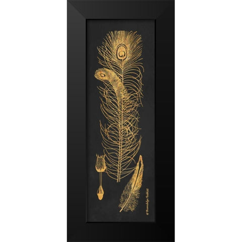 Gold Feathers II Black Modern Wood Framed Art Print by Babbitt, Gwendolyn