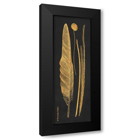Gold Feathers III Black Modern Wood Framed Art Print with Double Matting by Babbitt, Gwendolyn