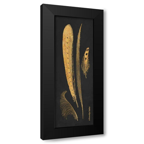 Gold Feathers IV Black Modern Wood Framed Art Print by Babbitt, Gwendolyn