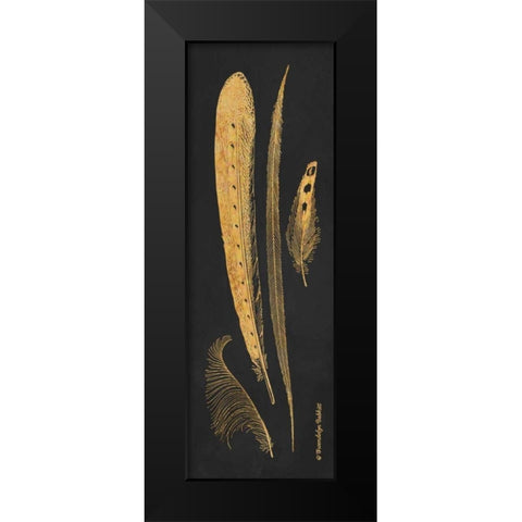 Gold Feathers IV Black Modern Wood Framed Art Print by Babbitt, Gwendolyn