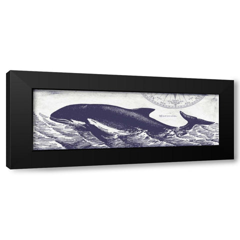 Whale on Cream II Black Modern Wood Framed Art Print with Double Matting by Babbitt, Gwendolyn