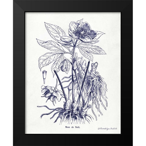 Indigo Botanical II Black Modern Wood Framed Art Print by Babbitt, Gwendolyn