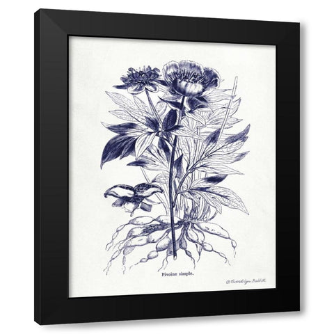 Indigo Botanical III Black Modern Wood Framed Art Print with Double Matting by Babbitt, Gwendolyn