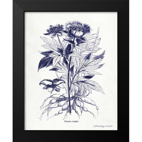 Indigo Botanical III Black Modern Wood Framed Art Print by Babbitt, Gwendolyn
