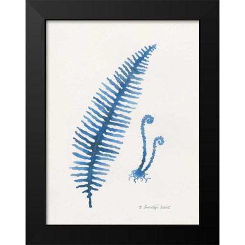 Indigo Fern II Black Modern Wood Framed Art Print by Babbitt, Gwendolyn