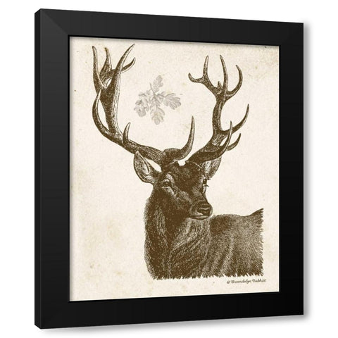 Neutral Deer I Black Modern Wood Framed Art Print with Double Matting by Babbitt, Gwendolyn