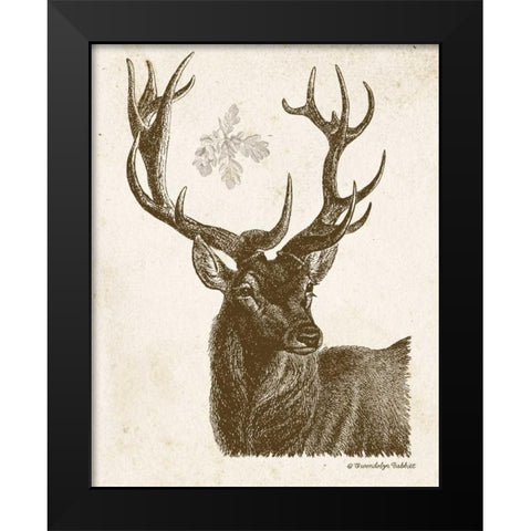 Neutral Deer I Black Modern Wood Framed Art Print by Babbitt, Gwendolyn
