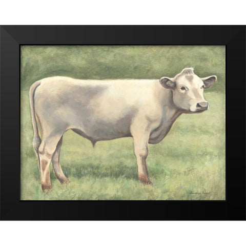 Cow in Field Black Modern Wood Framed Art Print by Babbitt, Gwendolyn