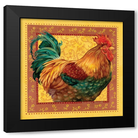 Country Rooster I Black Modern Wood Framed Art Print by Babbitt, Gwendolyn