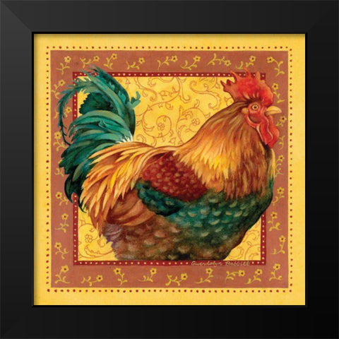 Country Rooster I Black Modern Wood Framed Art Print by Babbitt, Gwendolyn