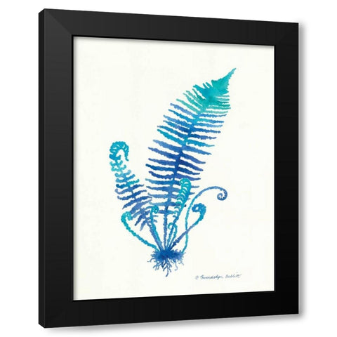 Ombre Fern II Black Modern Wood Framed Art Print with Double Matting by Babbitt, Gwendolyn