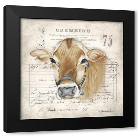 French Cow Black Modern Wood Framed Art Print by Babbitt, Gwendolyn