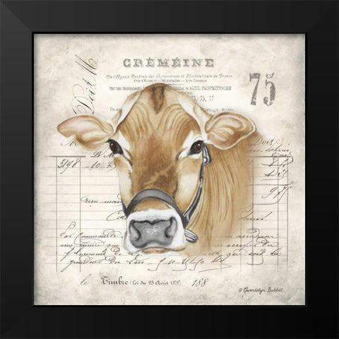 French Cow Black Modern Wood Framed Art Print by Babbitt, Gwendolyn