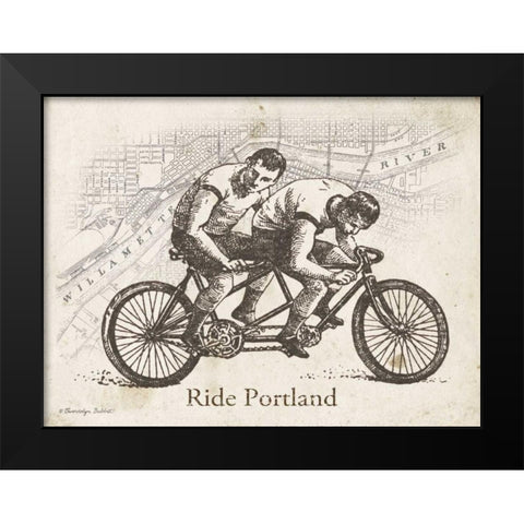 Ride Portland Black Modern Wood Framed Art Print by Babbitt, Gwendolyn