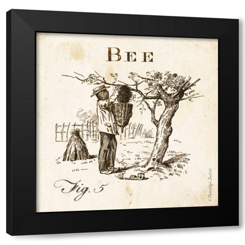 Bee Fig 5 Black Modern Wood Framed Art Print with Double Matting by Babbitt, Gwendolyn