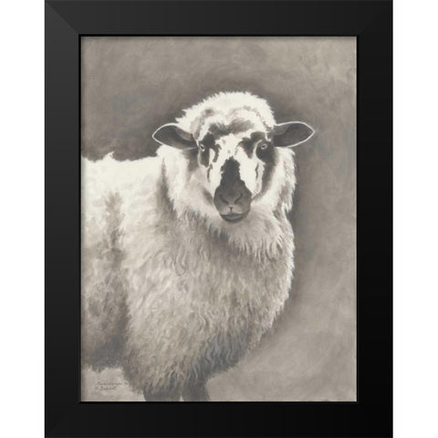 Heirloom Madras Sheep Black Modern Wood Framed Art Print by Babbitt, Gwendolyn