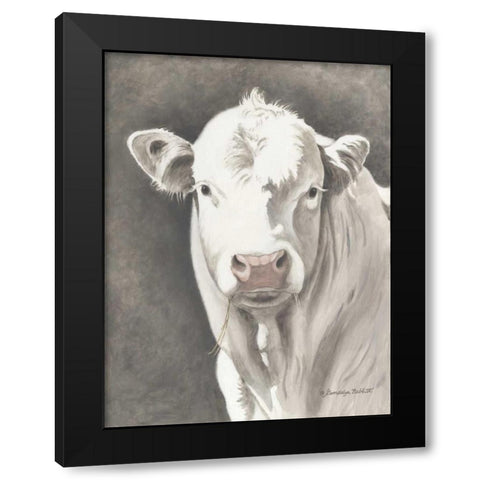 White Bull Black Modern Wood Framed Art Print with Double Matting by Babbitt, Gwendolyn