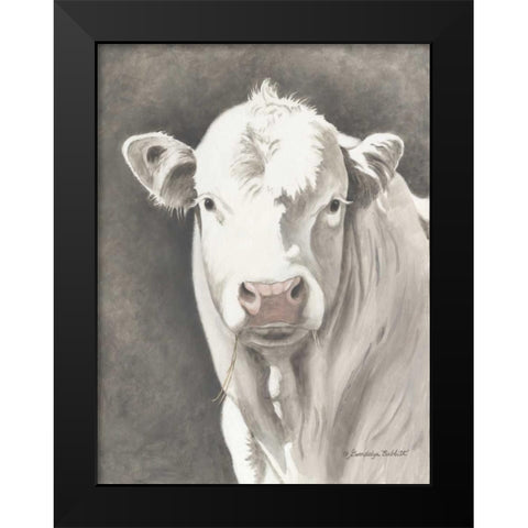 White Bull Black Modern Wood Framed Art Print by Babbitt, Gwendolyn
