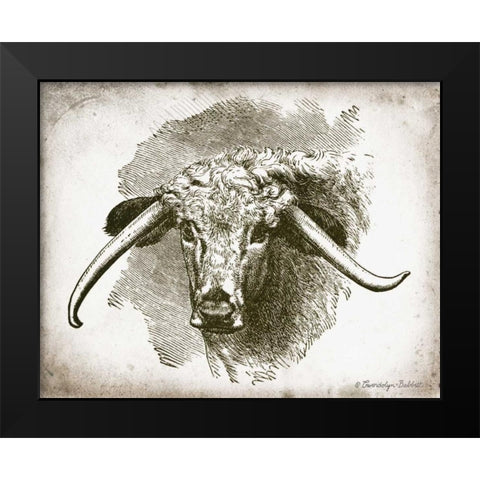 Cow Face II Black Modern Wood Framed Art Print by Babbitt, Gwendolyn