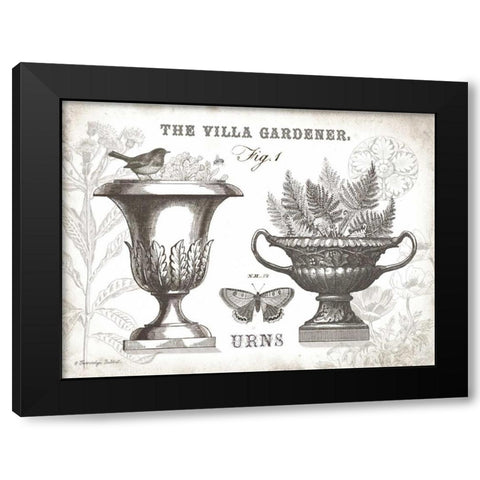 Garden Urns Black Modern Wood Framed Art Print by Babbitt, Gwendolyn