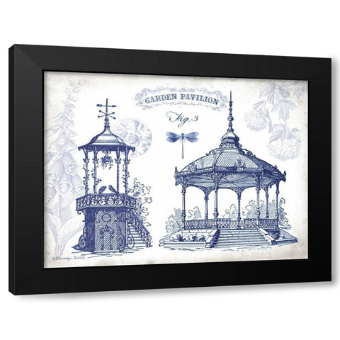 Garden Pavilions Indigo Black Modern Wood Framed Art Print by Babbitt, Gwendolyn