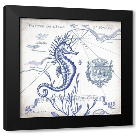 Seahorse on White I Black Modern Wood Framed Art Print with Double Matting by Babbitt, Gwendolyn