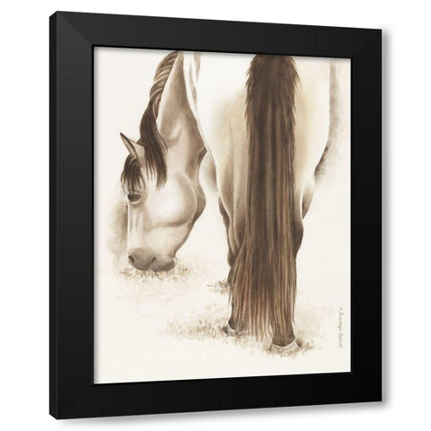 Lovely White Horse Black Modern Wood Framed Art Print with Double Matting by Babbitt, Gwendolyn