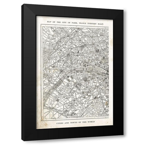 Paris Map I Black Modern Wood Framed Art Print by Babbitt, Gwendolyn