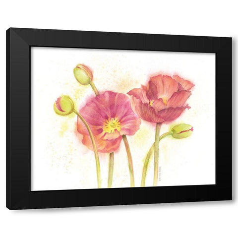 Happy Poppies Black Modern Wood Framed Art Print with Double Matting by Babbitt, Gwendolyn