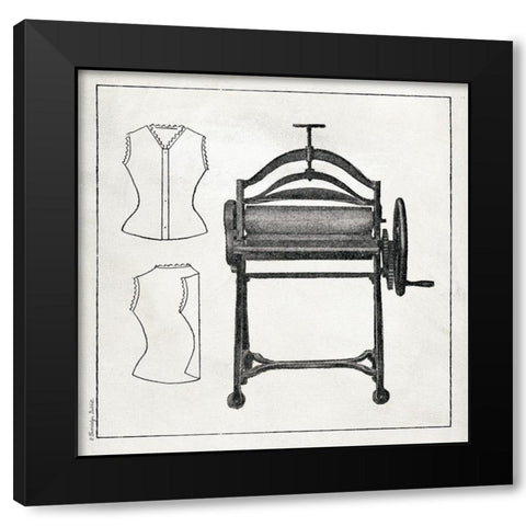 Vintage Mangle Black Modern Wood Framed Art Print with Double Matting by Babbitt, Gwendolyn