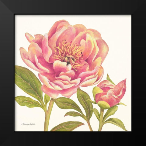 Pink Peonies I Black Modern Wood Framed Art Print by Babbitt, Gwendolyn