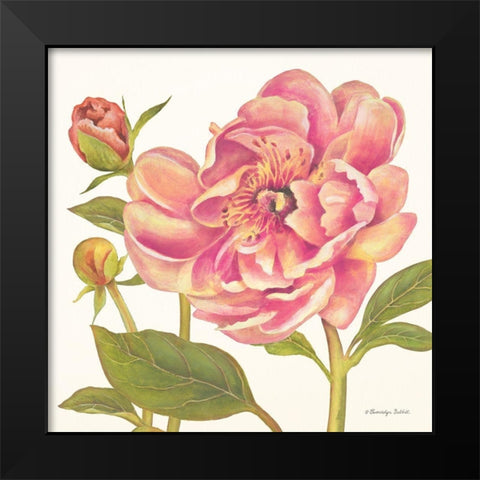 Pink Peonies II Black Modern Wood Framed Art Print by Babbitt, Gwendolyn